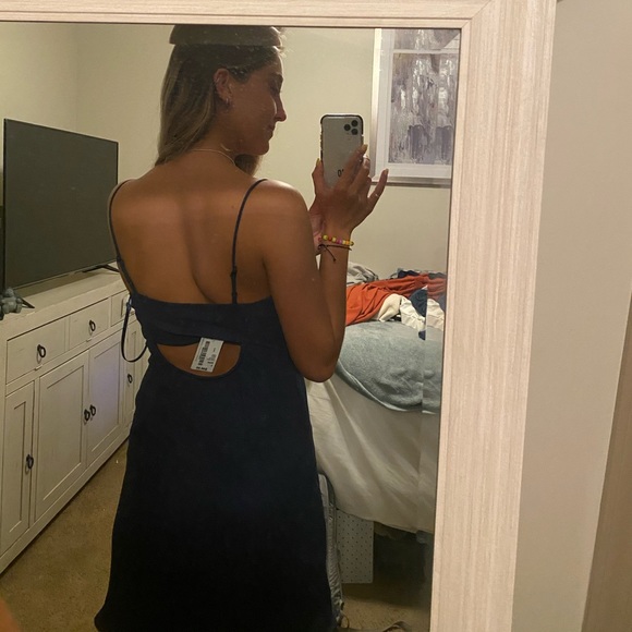 Navy Slip Mini Dress - Picture 3 of 4